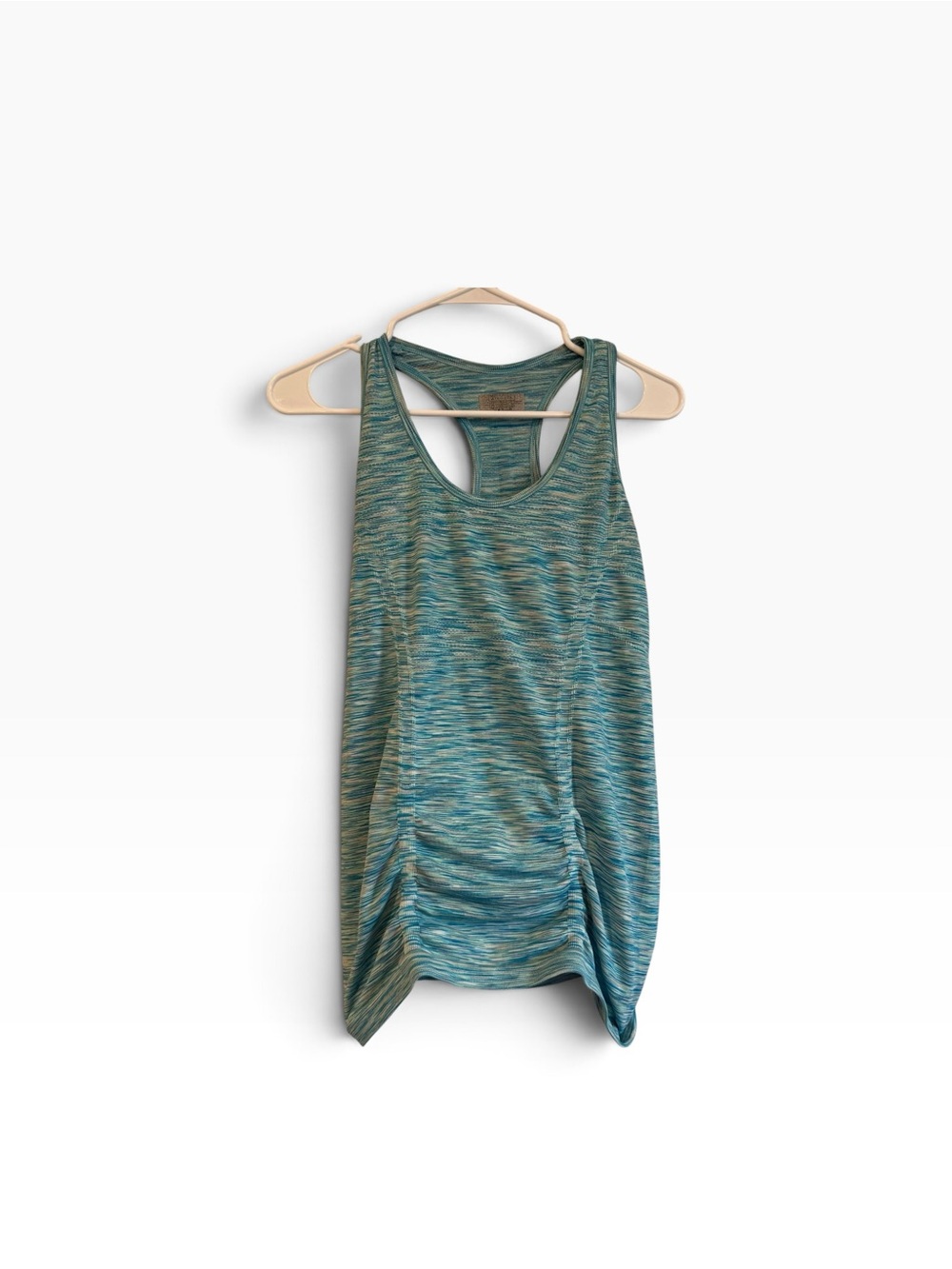 Athleta Blue-Green Space-Dye Fast Track Racerback Tank Top